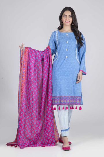 Bonanza Satrangi Geometrical Illusion - 3 PcSummer Spring Lawn Collection Vol 1 2020 | Bonanza Lawn